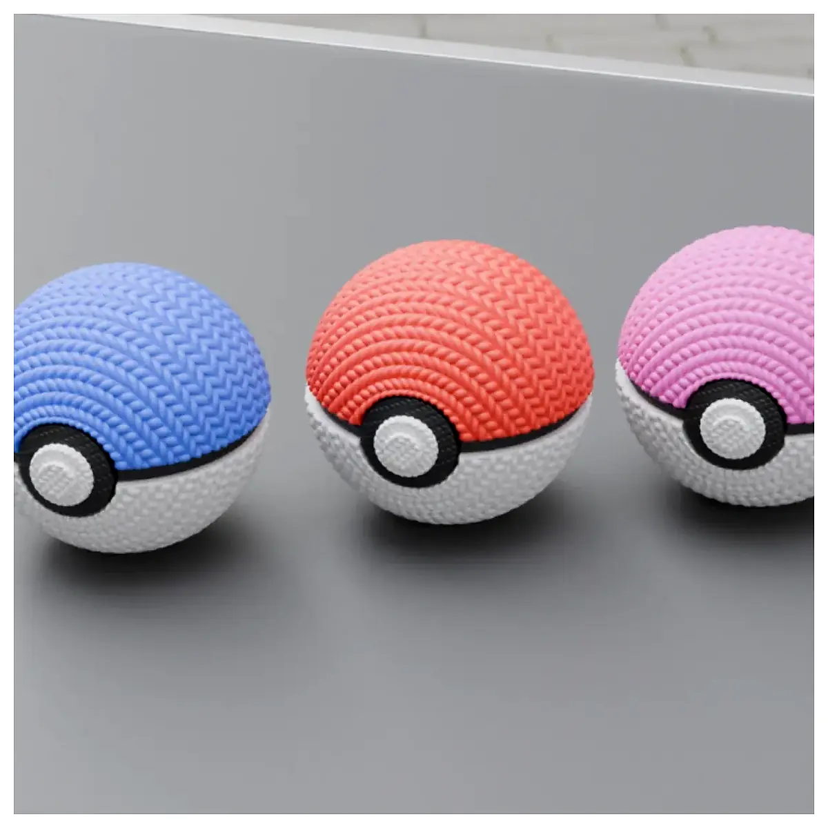 Knitted Pokeball Plush Toy Handmade Gift Christmas Gift Cute Decorative Patch Repair Accessory