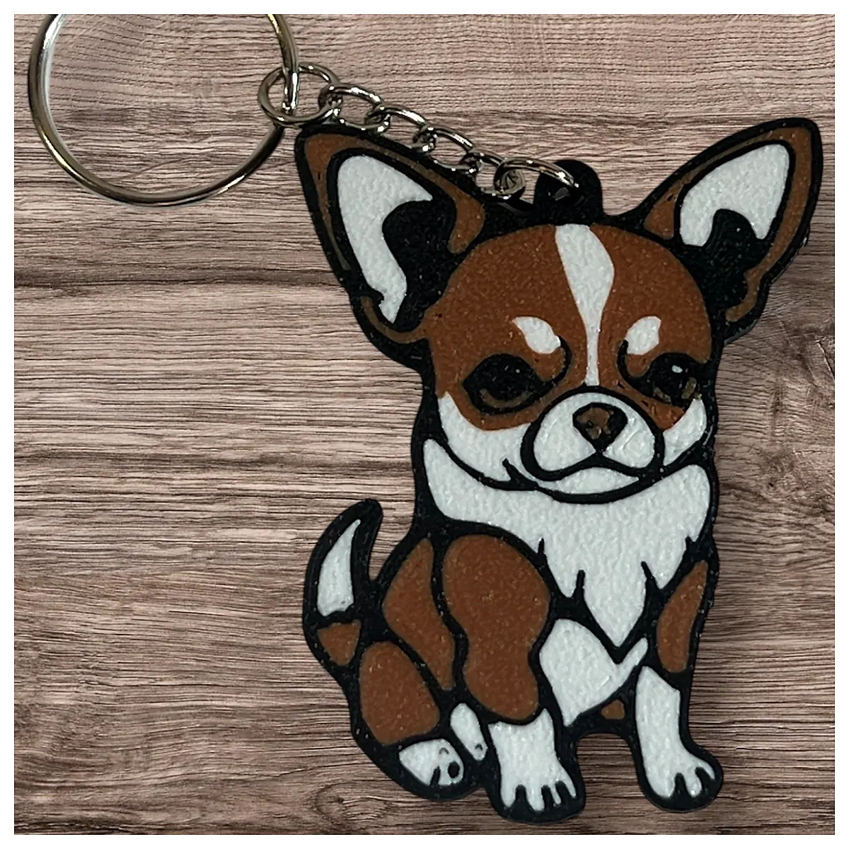 Chihuahua Keychain Dog Charm Pet Memorial Small Dog Keyring Cute Gift Wallet Accessory Practical Parts