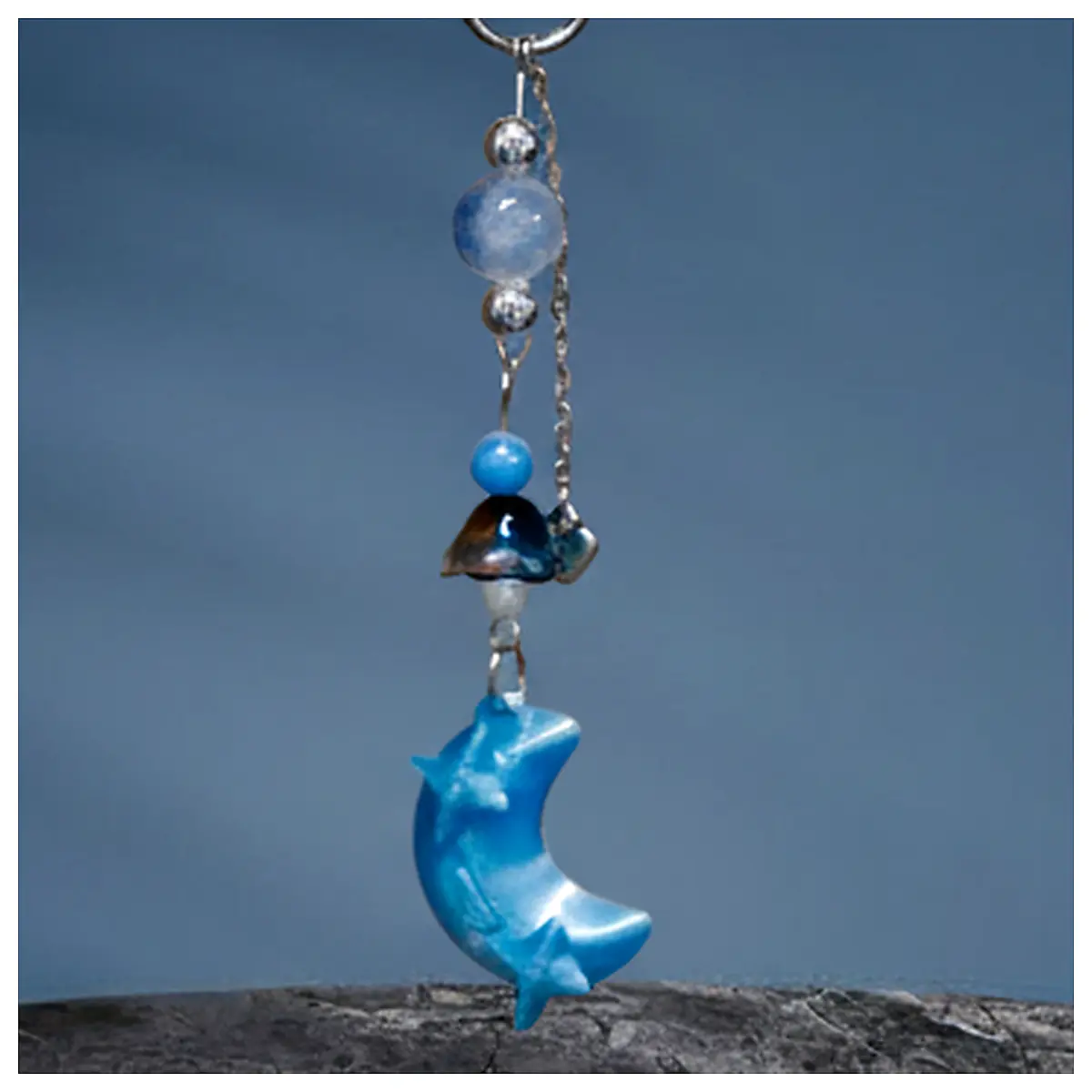 Moon Keychain Charm Ornament Moon Design Silver Jewelry Romance Gift Accessory Parts