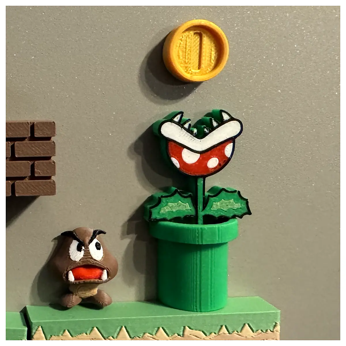 Piranha Plant Magnet Game Decoration Collectible Figure Accessory Magnetic Toy Parts