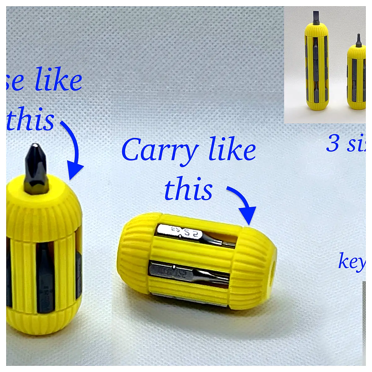 Multi Tool Screwdriver Keychain EDC 7 13 19 Bit Set Repair Tool Universal Precision