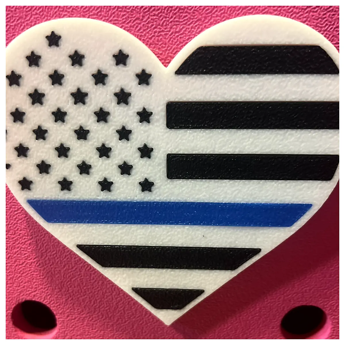 Thin Blue Line Bogg Charm Police Memorial Accessory Badge Decoration Officer Gift Law Enforcement Parts Emergency Responder Charm