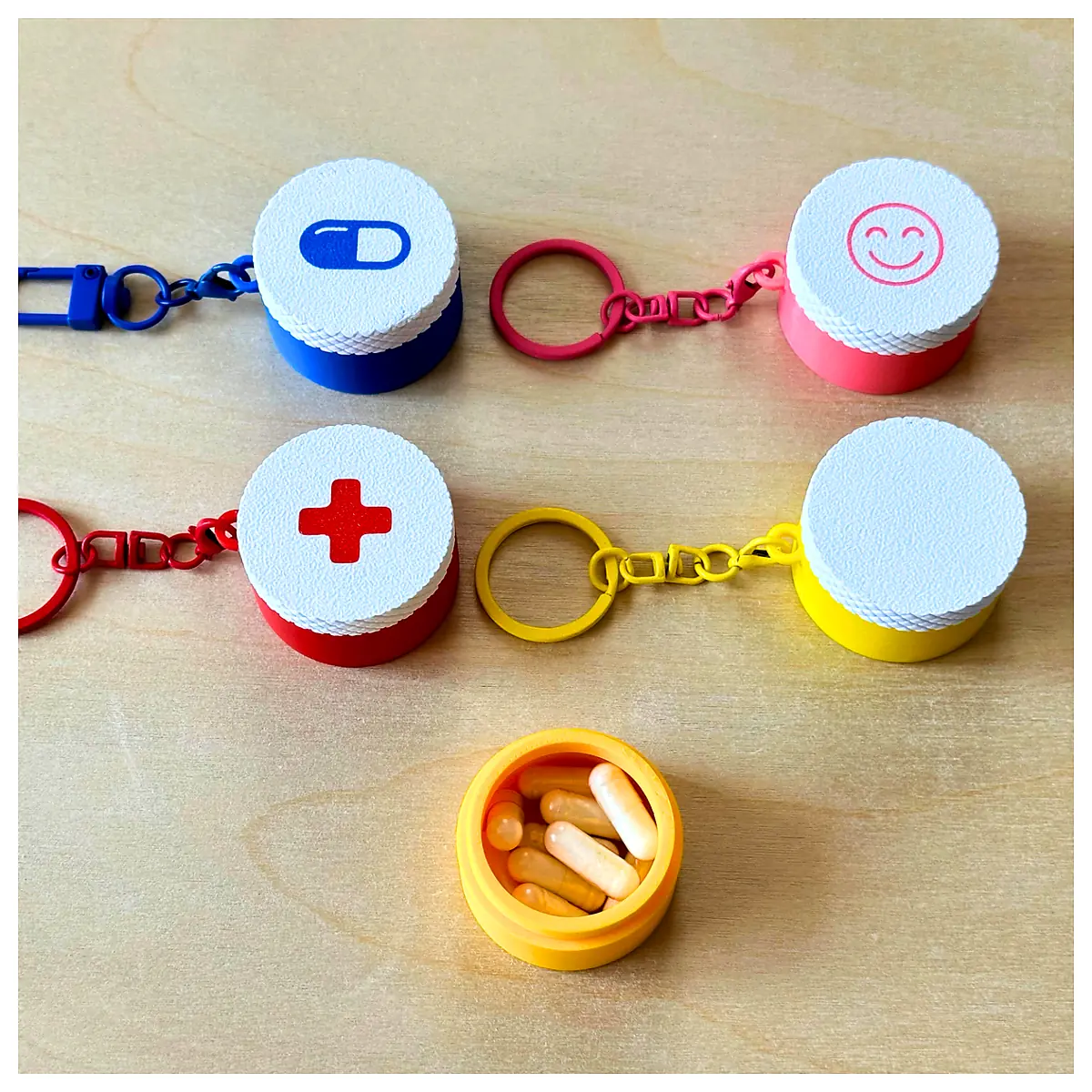 Mini Pill Holder Keychain Storage Compact Pocket Organizer Drug Case Keychain Universal Storage Accessory