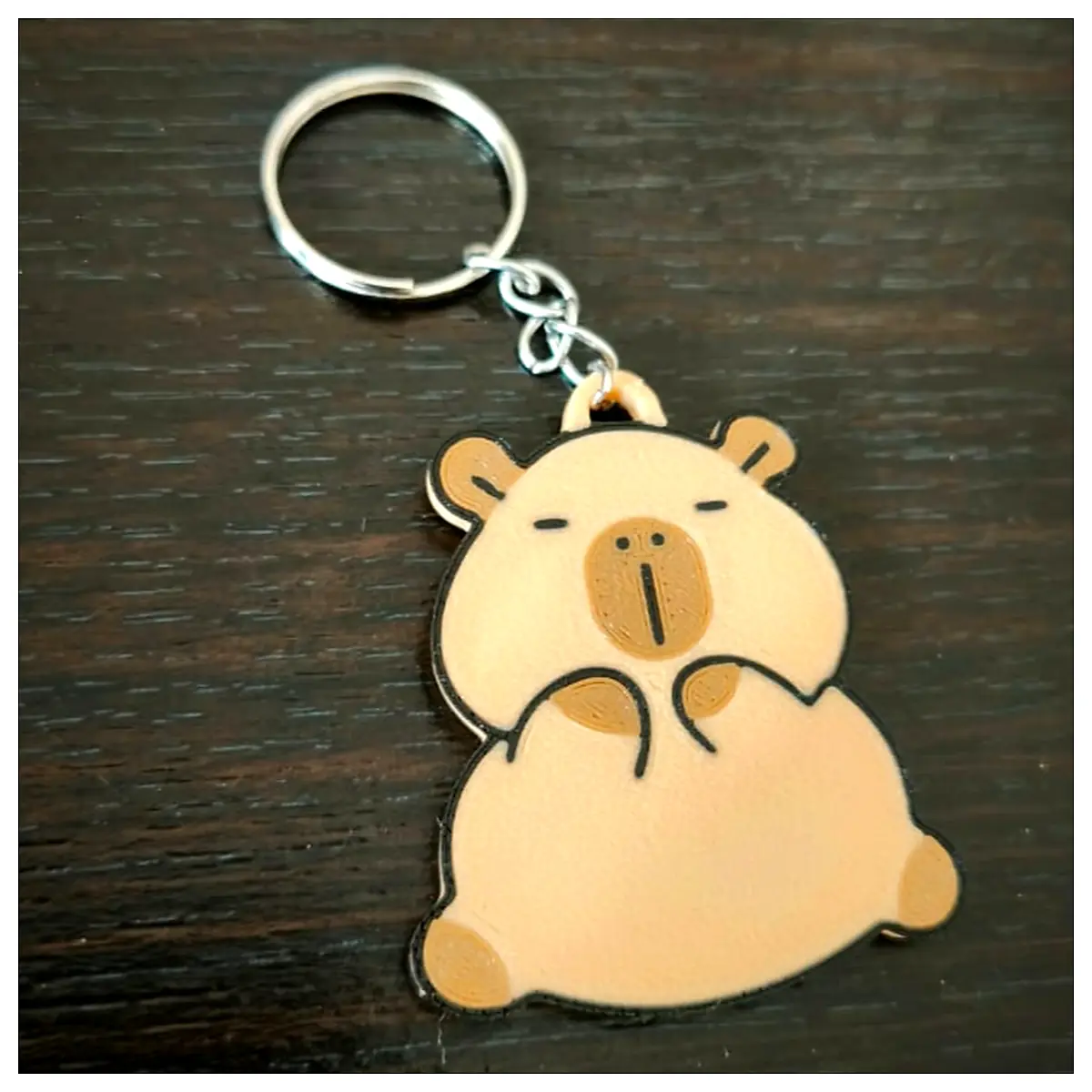 Capybara Keychain Animal Figurine Cute Water Hog Charm Keyring Pet Memorial Repair Parts Replacement