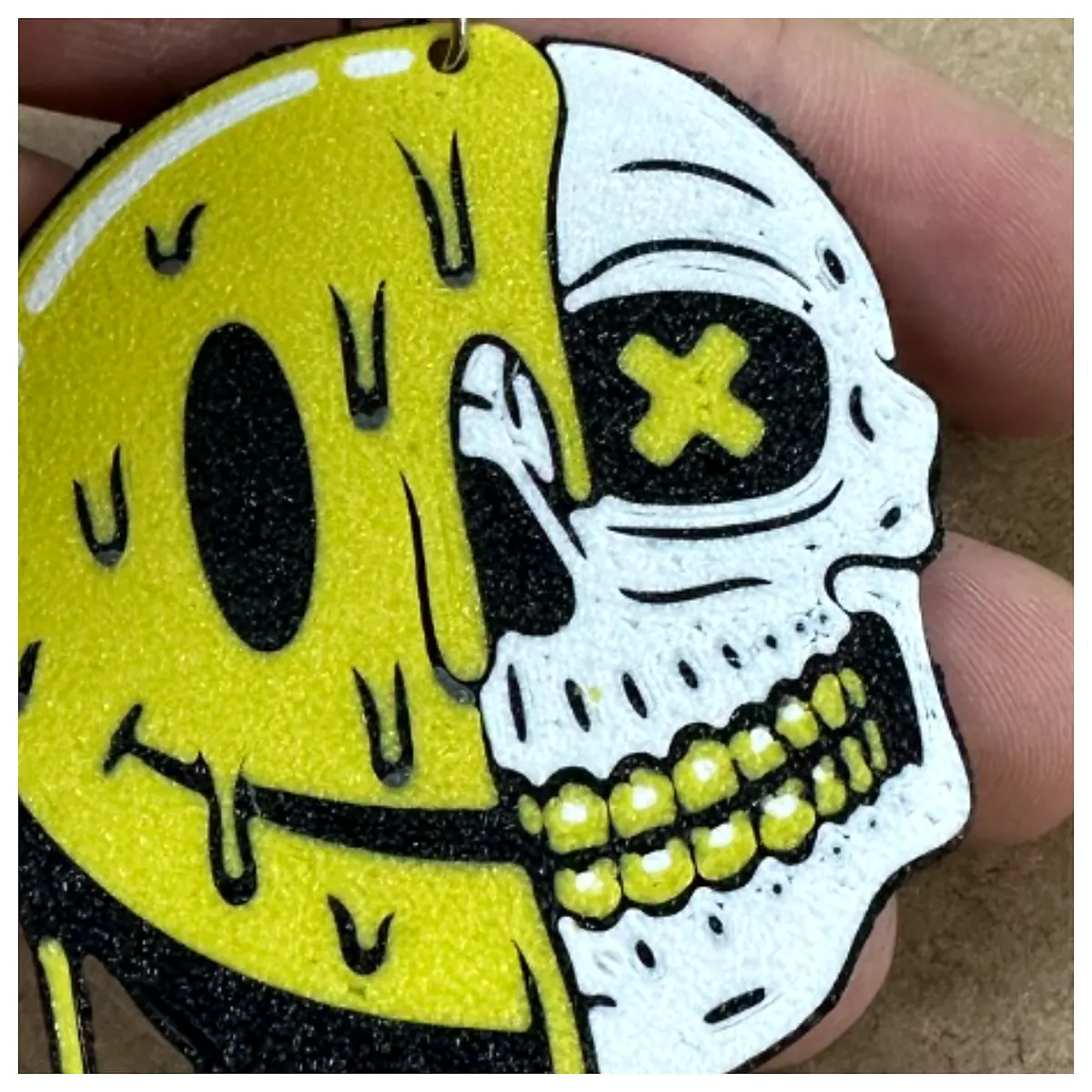 SMILE Skull Keychain Cute Devil Accessory Skeleton Keyring Decoration Parts Charms