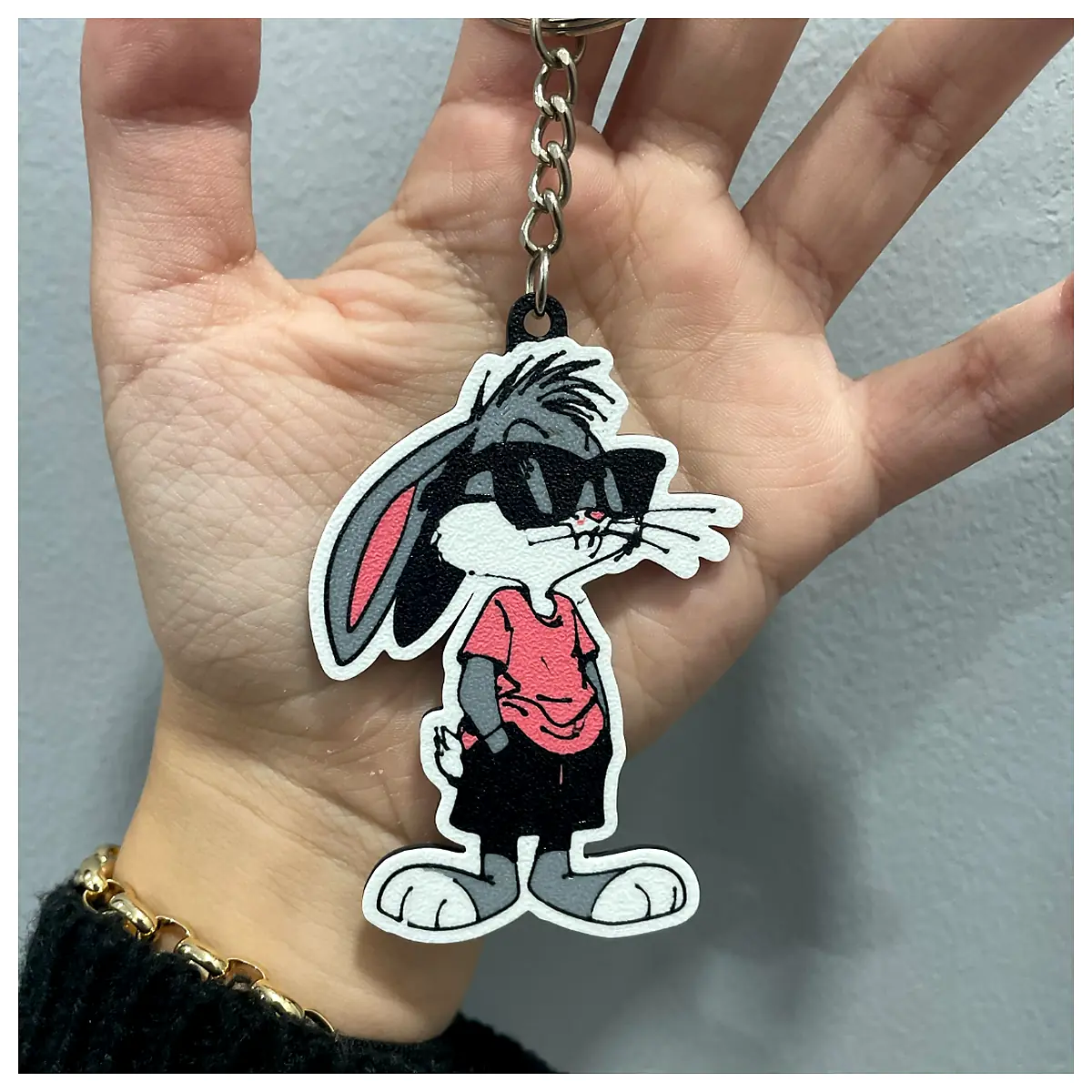 Bugs Bunny Keychain Collectible Figure Plushie Rabbit Toy Parts Repair Accessories