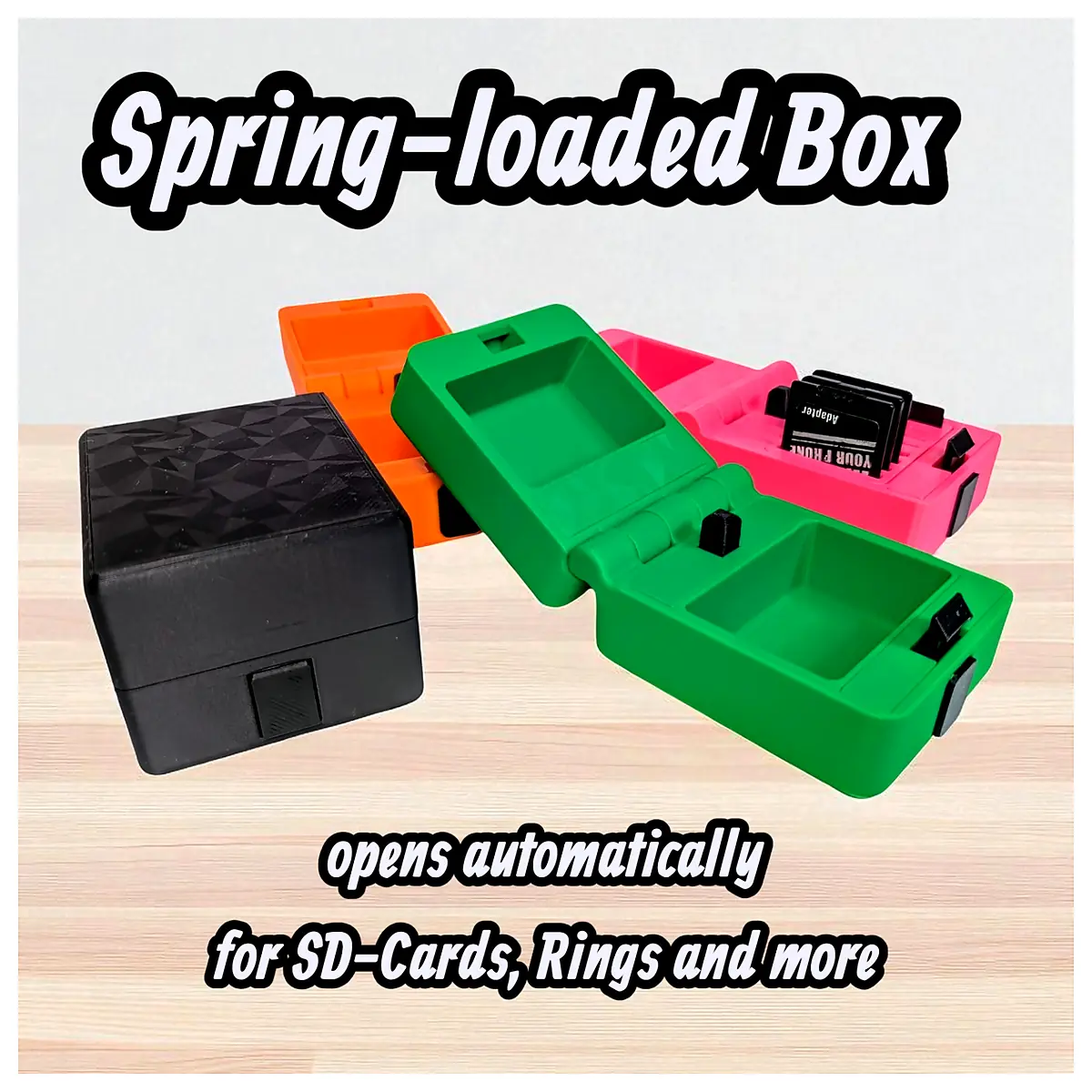 Spring Loaded Box Container SD Card Protection Storage Case Mobile Accessory Phone Case Spring Loaded