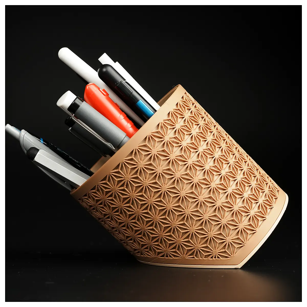 Desk Organizer Pen Holder Multi Function Holder Stationery Organizer Desk Supply Storage Pen Case Asanoha
