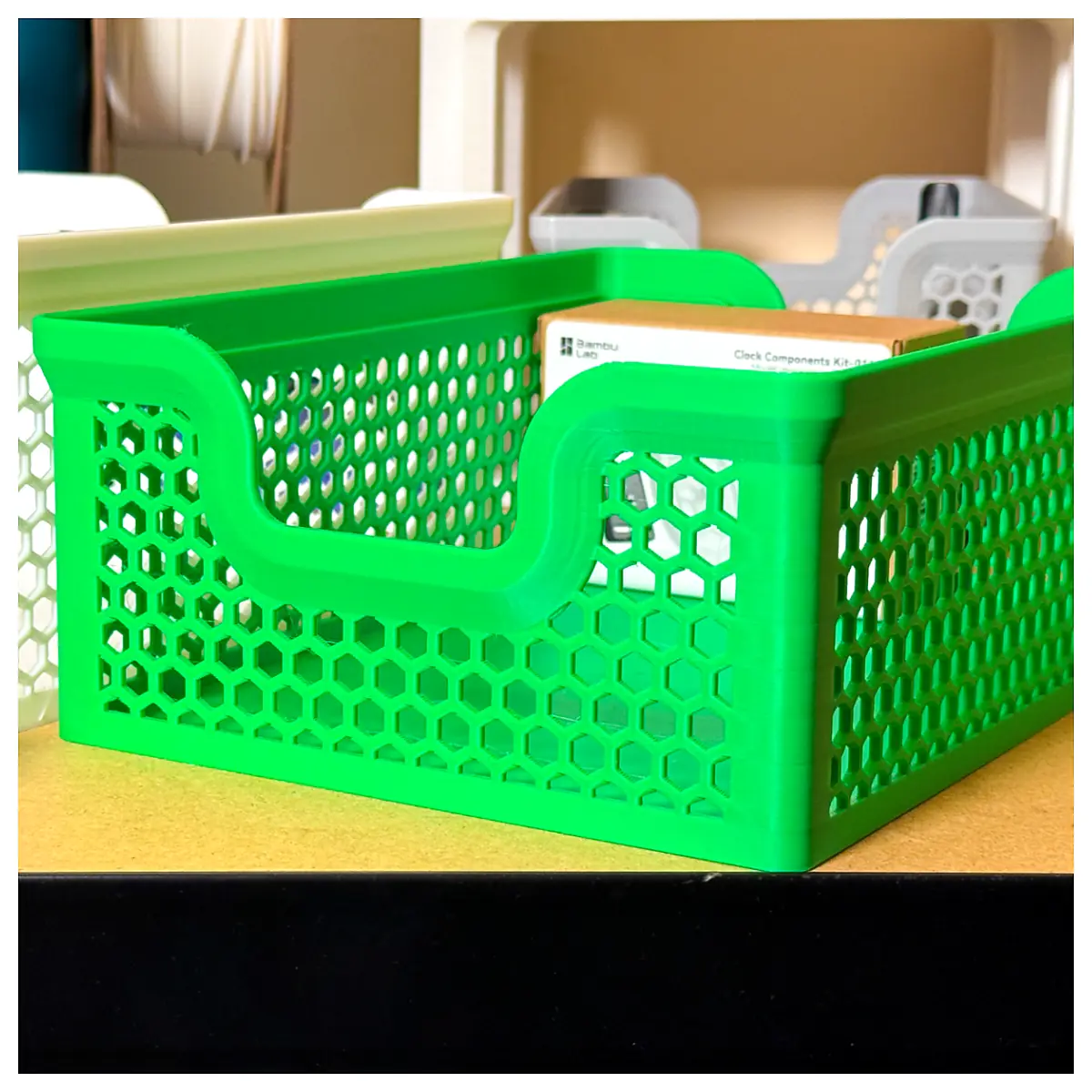 Stackable Basket 87mm Tall Slim Storage Basket Parts Repair Universal Organizer
