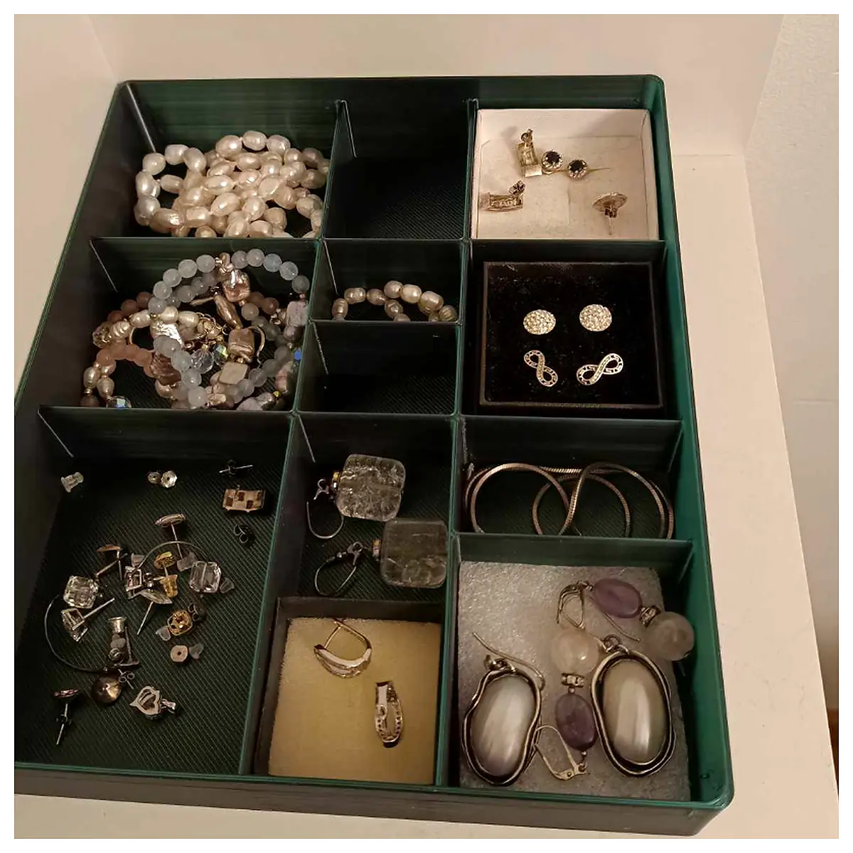 Jewelry Box Organizer 24x20cm Multi Compartment Storage Box Jewelry Case Accessory Holder Parts Organizer