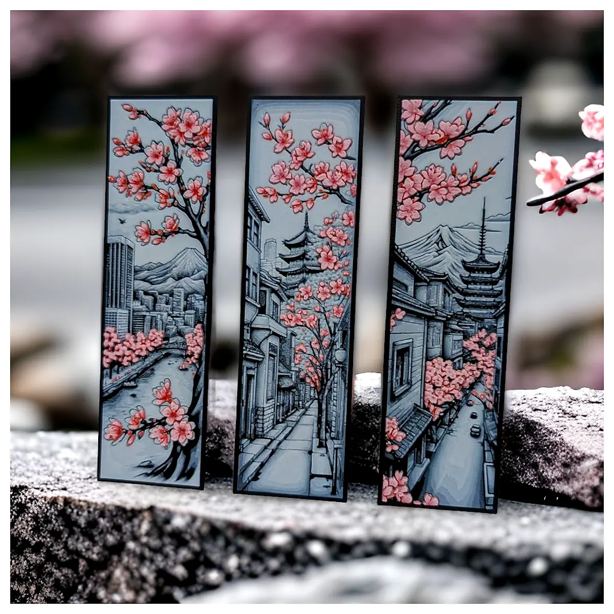 Cherry Blossom Bookmark Set One More Chapter Bookmarks Reading Books Stationery Study Supplies