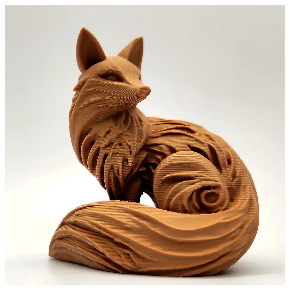 Wood Carved Fox Figurine Wood Carved Animal Handicraft Fox Figurine Decoration Art Gift