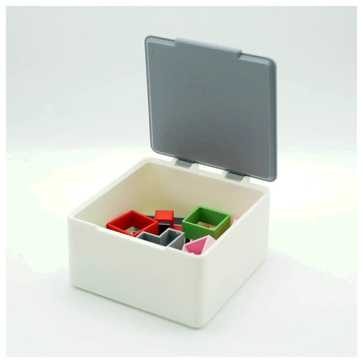 Hinged Lid Box Cotton Pad Box Desk Trash Bin Storage Organizer Parts Repair