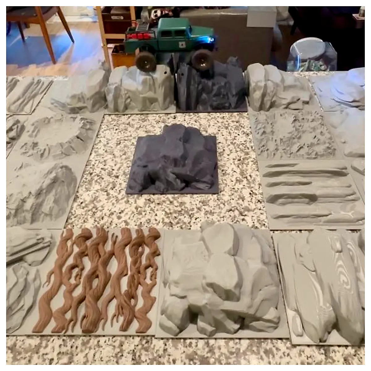Small Scale Rock Crawler Terrain Tiles Set Universal Modular Desktop Game Landscape Building Blocks