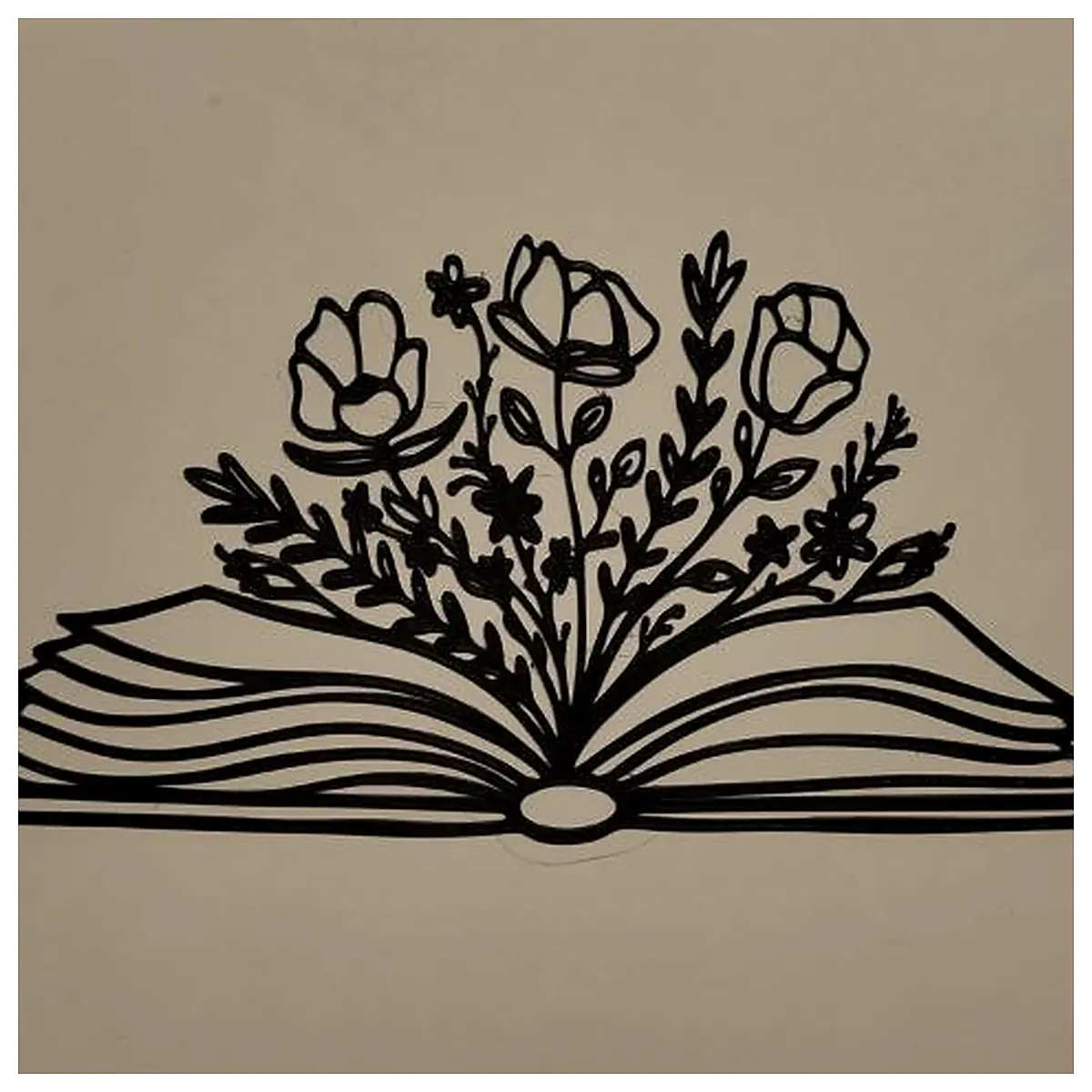 Book Flower Wall Art Literary Decor Floral Wall Hanging Wall Art Panels Home Decor Book Lovers