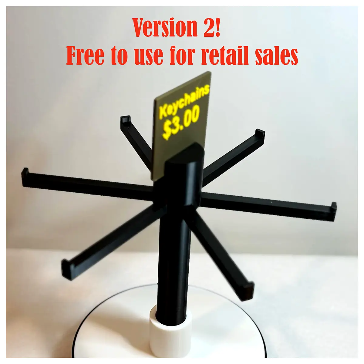 Spinning Keychain Display Stand Customizable V2 Keychains Display Rack Sales Promotion Showcase