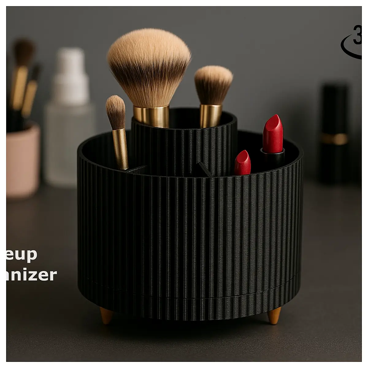 Makeup Organizer 360 Rotating Storage Box Cosmetic Organizer Tray Holder Accessories Organizer
