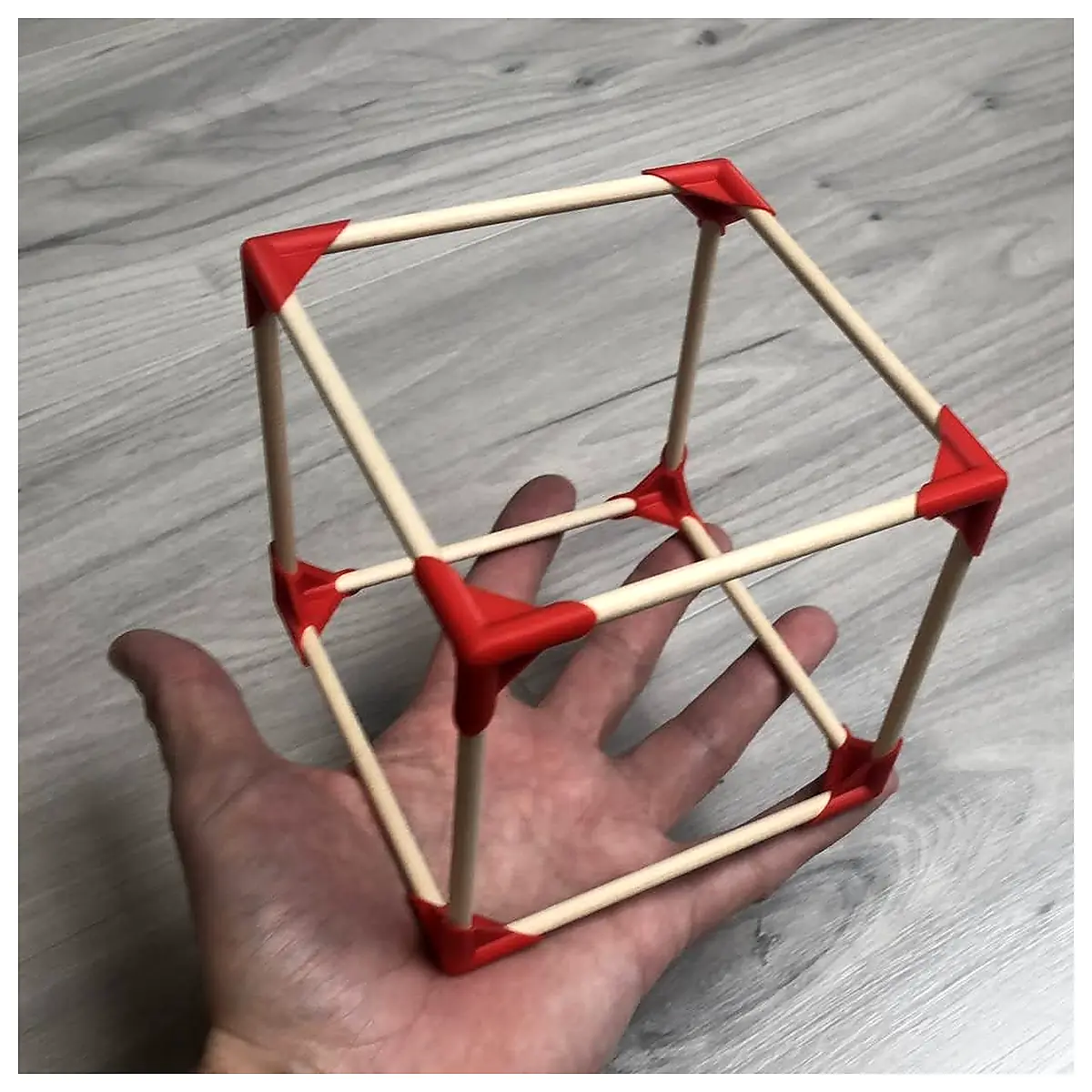 Wooden Rod Cube STEM Building Blocks Educational Toy for Kids Spatial Reasoning Puzzle Game Early Learning Cognitive Development