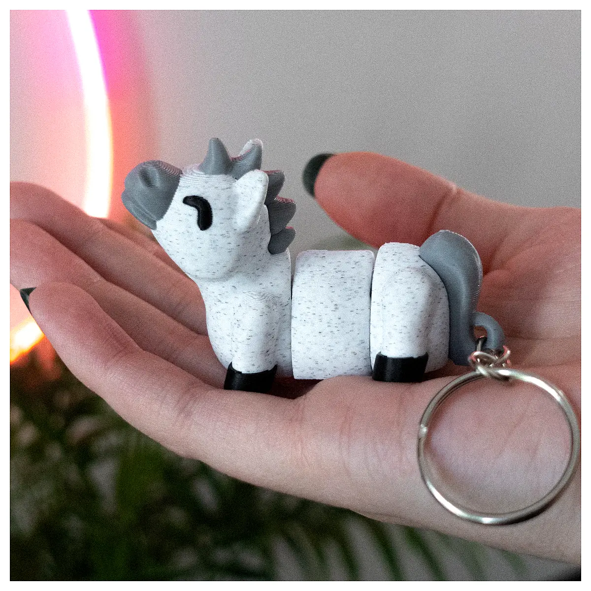 Flexible Horse Keychain Cute Toy Keychains Parts Repair Accessories
