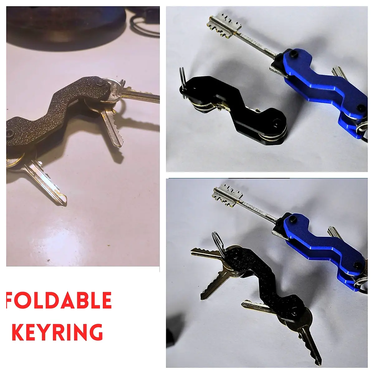 Foldable Keyring Multi Function Keychain Key Parts Key Repair Key Storage Key Protection Key Accessories