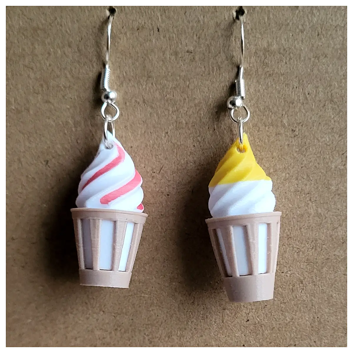 Ice Cream Cup Earrings Cute Novelty Dessert Jewelry Treat Accessories Gift Idea