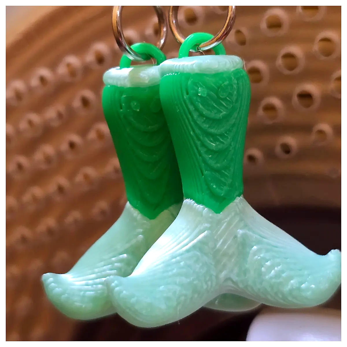 3D Mermaid Tail Earrings Realistic Silicone Fin Dangle Earrings for Women Swimsuit Accessories Cosplay Props Gradient