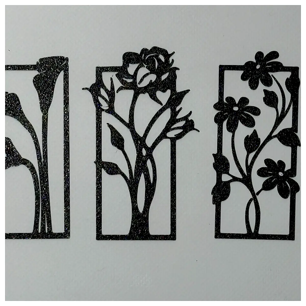 3 Part Flower Silhouette Wall Art Floral Decal Botanical Wall Decor Flower Cutout Home Wall Art Room Decoration
