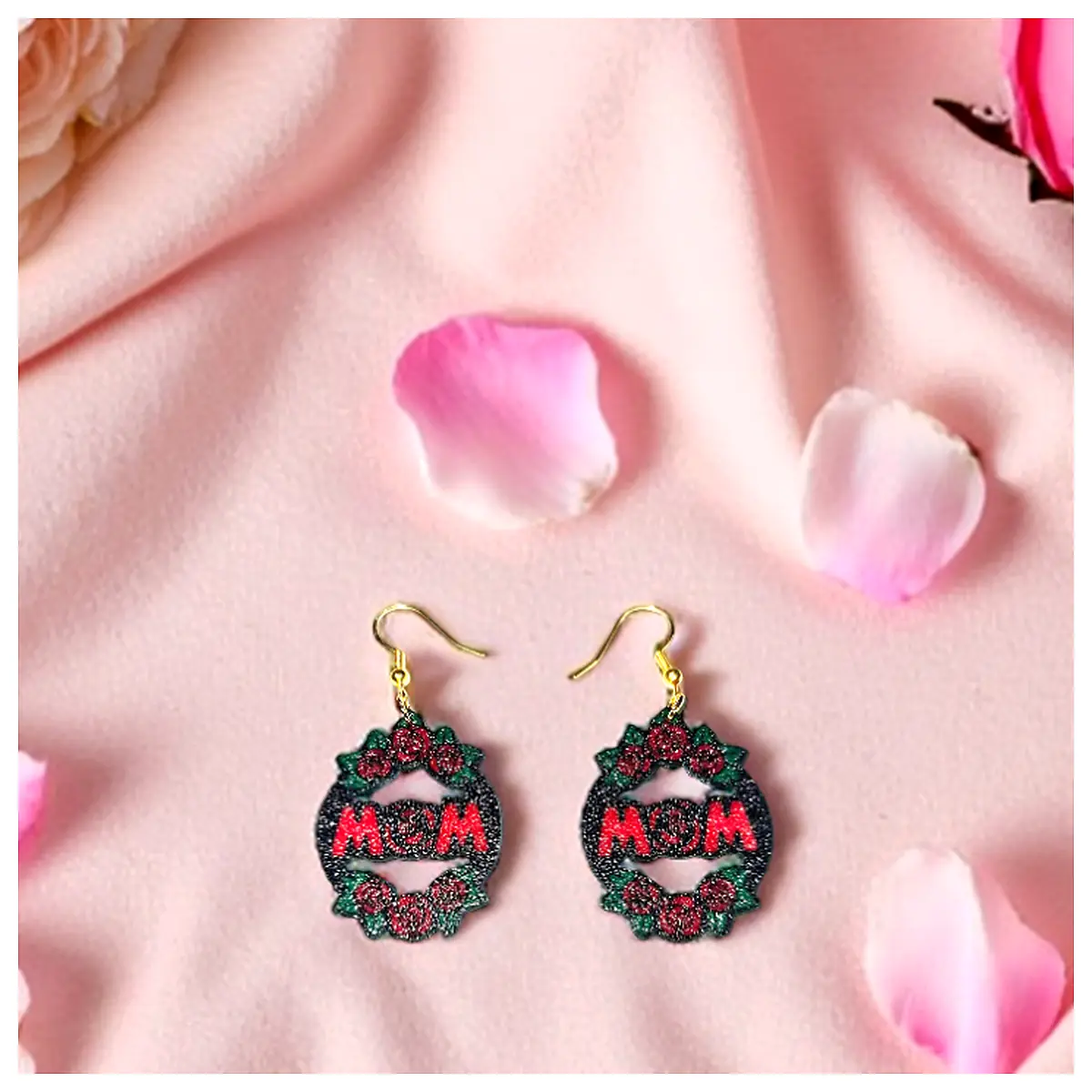 Mother s Day Rose Earrings Gift Jewelry Floral Accessories Elegant Flowers Rosebuds Sale
