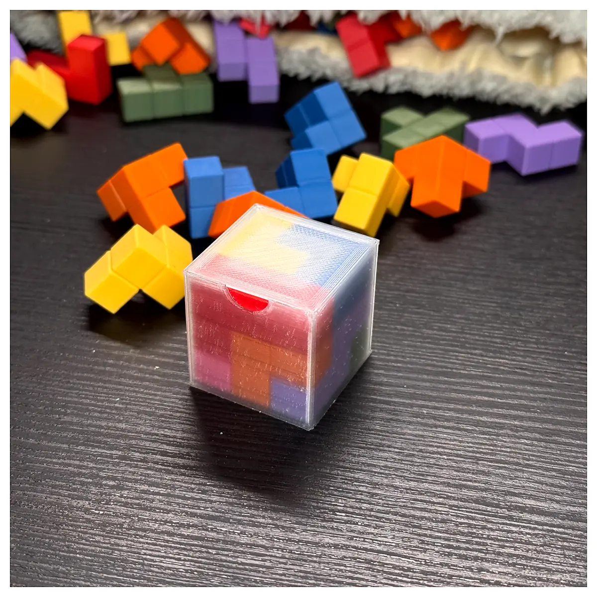 Cube Puzzle Container Toy Organizer Box Brain Teaser Set Kids Gift Game Accessories Learning Tool Puzzle Box