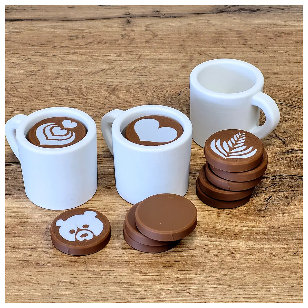 Latte Art Coffee Cup Toy Realistic Ceramic Drinkware Kids Educational Play Set Coffee Art Fun
