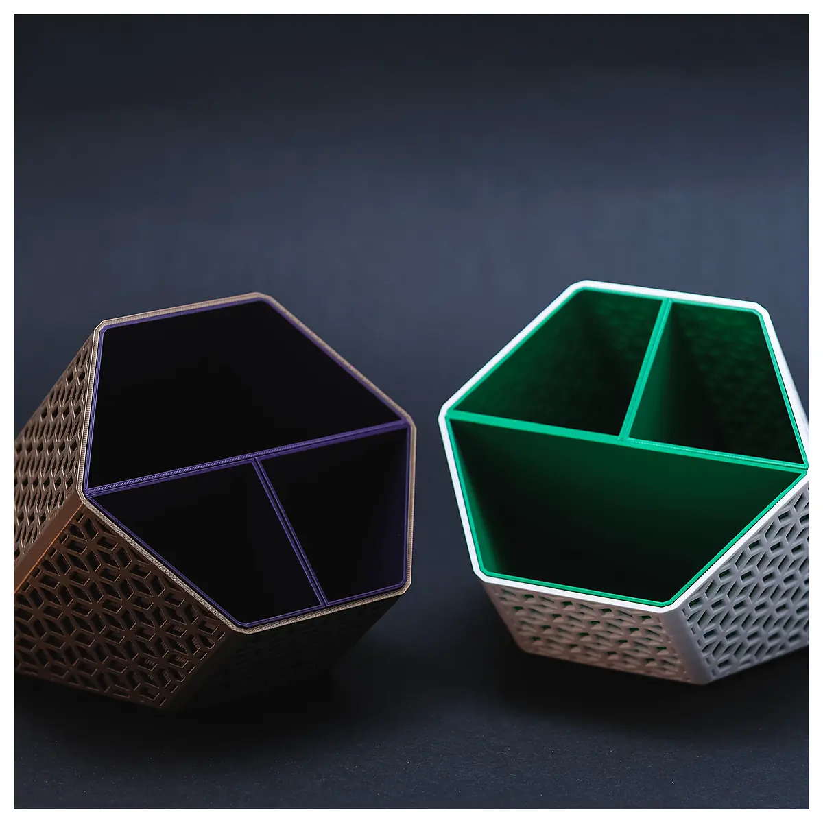 Hexagon Desk Organizer Office Storage Computer Accessories Desk Organizer Multi Function Storage Box