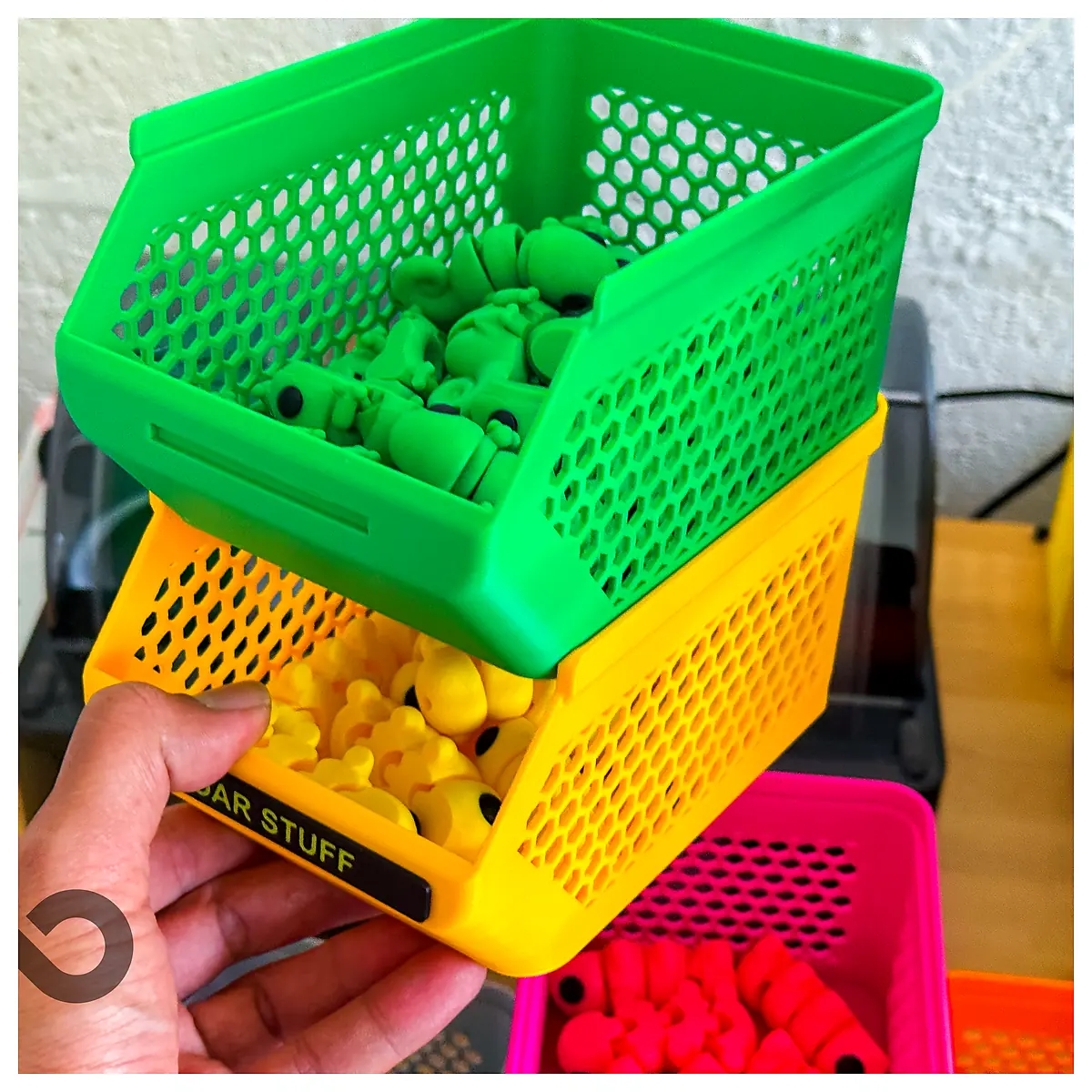 Stackable Grab Containers Hexagonal Storage Boxes Parts Repair 115x175mm Universal Organizer
