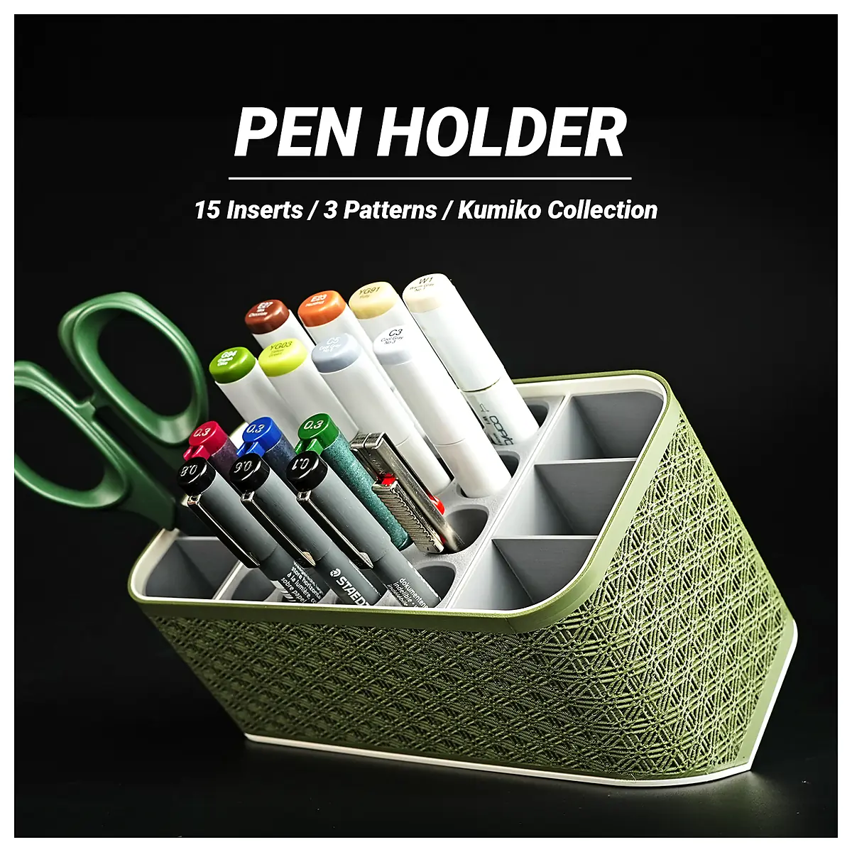Pen Holder Desk Organizer Multi Function Pen Caddy Holder Writing Supplies Stationery Organizer