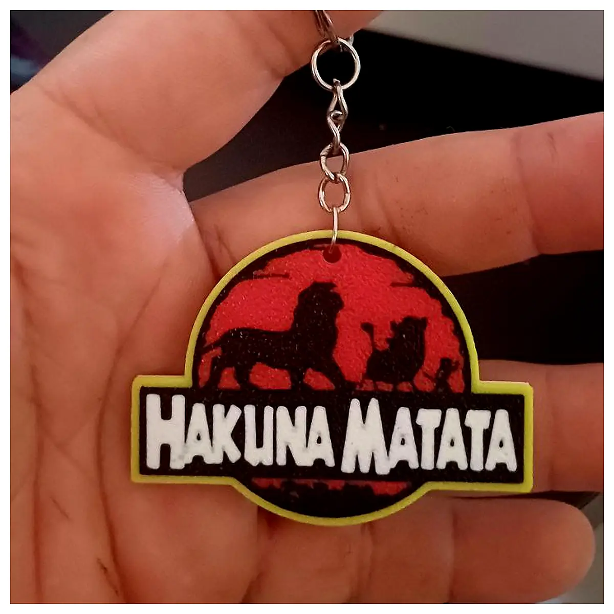Hakuna Matata Keychain Decorative Charm Gift Party Favor Happy Vibes Collectible Keyring
