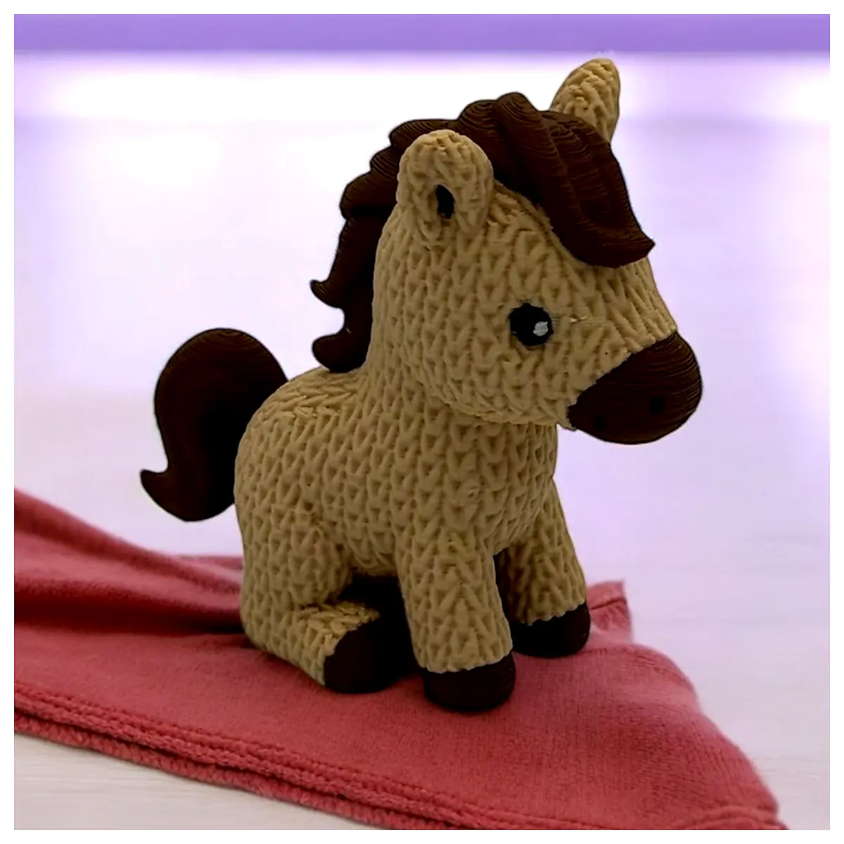 Knitted Horse Plush Toy Cute Animal Figurine Replacement Parts Repair Universal Toy Gift