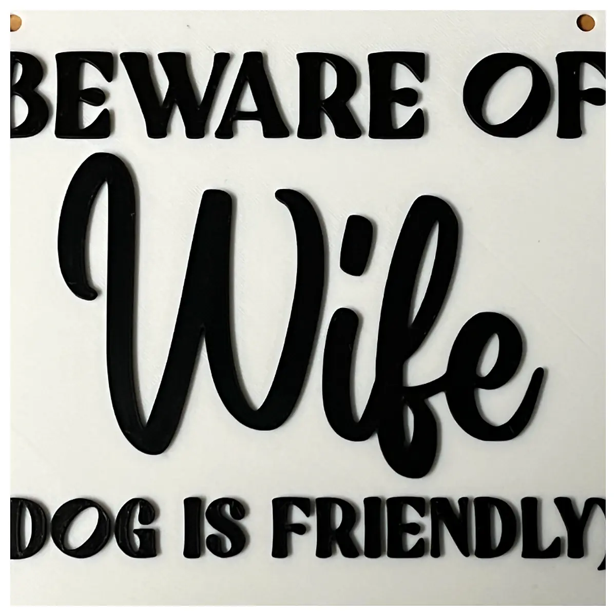 Beware of Wife Wall Art Marriage Reminder Decor Couple Wall Art Love Caution Sign Gift Idea