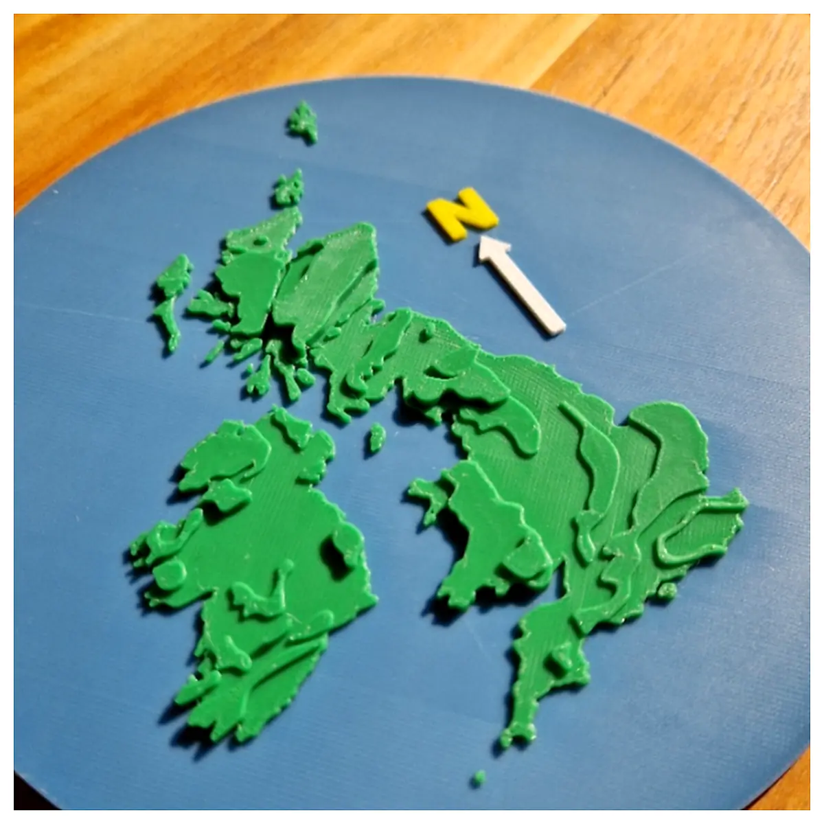 Topographical Map of the British Isles Desk Map Wall Art Decorative Map Travel Gift Geography Study