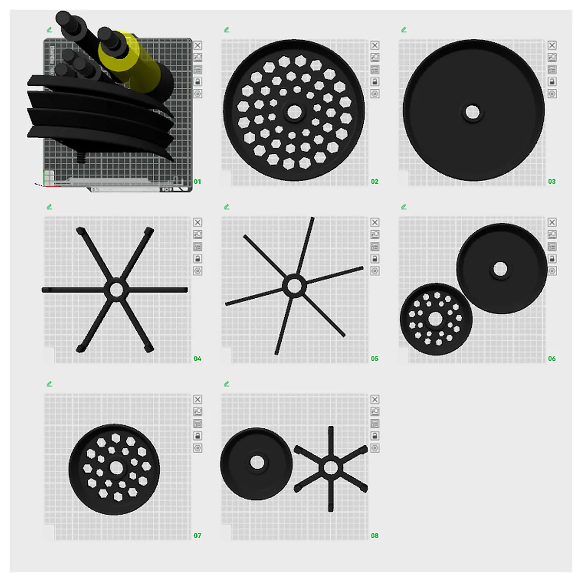 Spinning Keychain Display Rack Modular Universal Keychain Holder Parts Repair