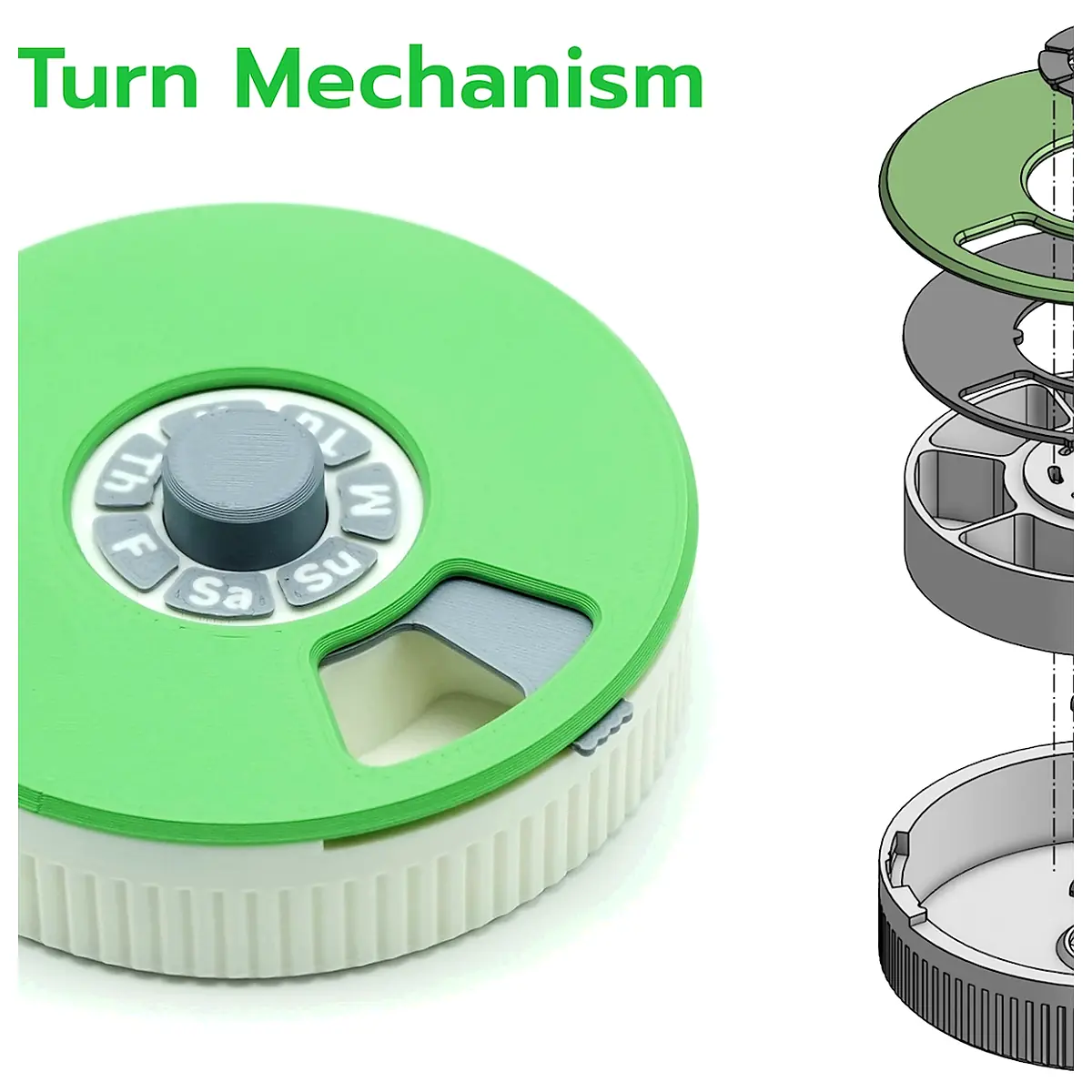 Push Turn Box Pill Organizer Small Tool Box Multi Tool Box Medication Storage Container Universal Box Push Turn Box Pill Organizer Small Tool Box Mult