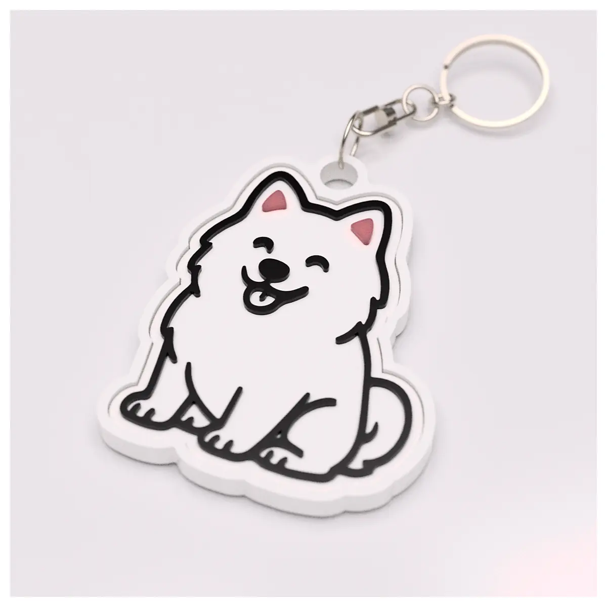 Samoyed Keychain Dog Charm Pet Memorial Gift Replacement Parts Repair Accessories