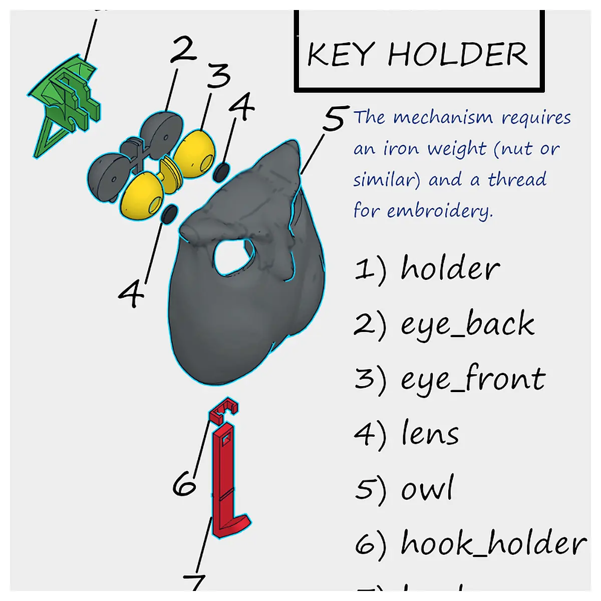 Magic Owl Wall Key Holder Key Hooks Wall Decor Hanging Rack Creative Home