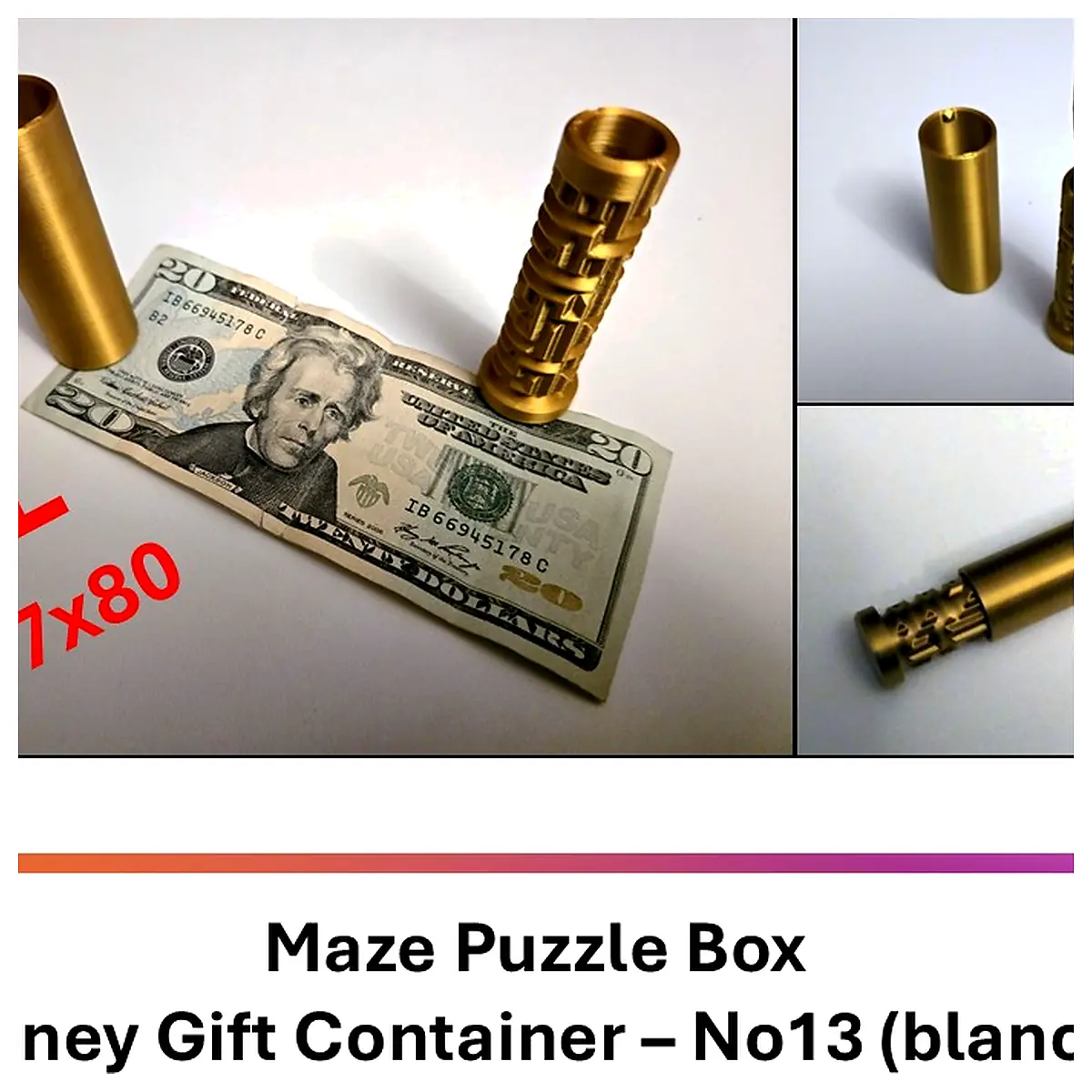 Maze Puzzle Box Money Gift Container No13 XL Brain Teaser Puzzle Savings Box Gift Collectible Family Game Kids Toy
