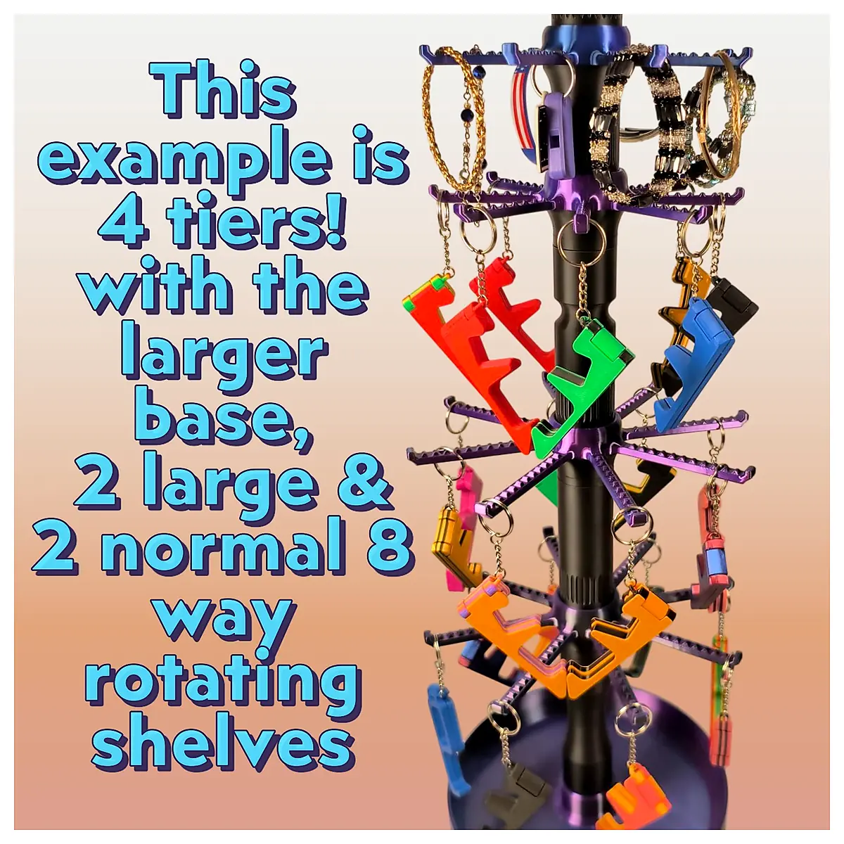 Modular Spinning Display Stand Keychains Jewelry Accessories Display Rotating Showcase Retail Display Wholesale