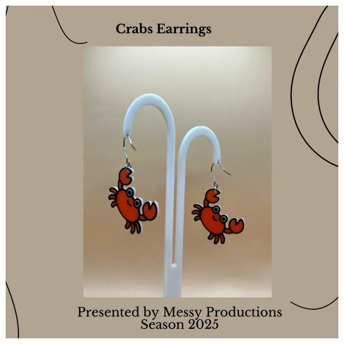 Crab Earrings Women s Style Creative Earrings Seafood Ear Drops Trendy Jewelry Crab Design