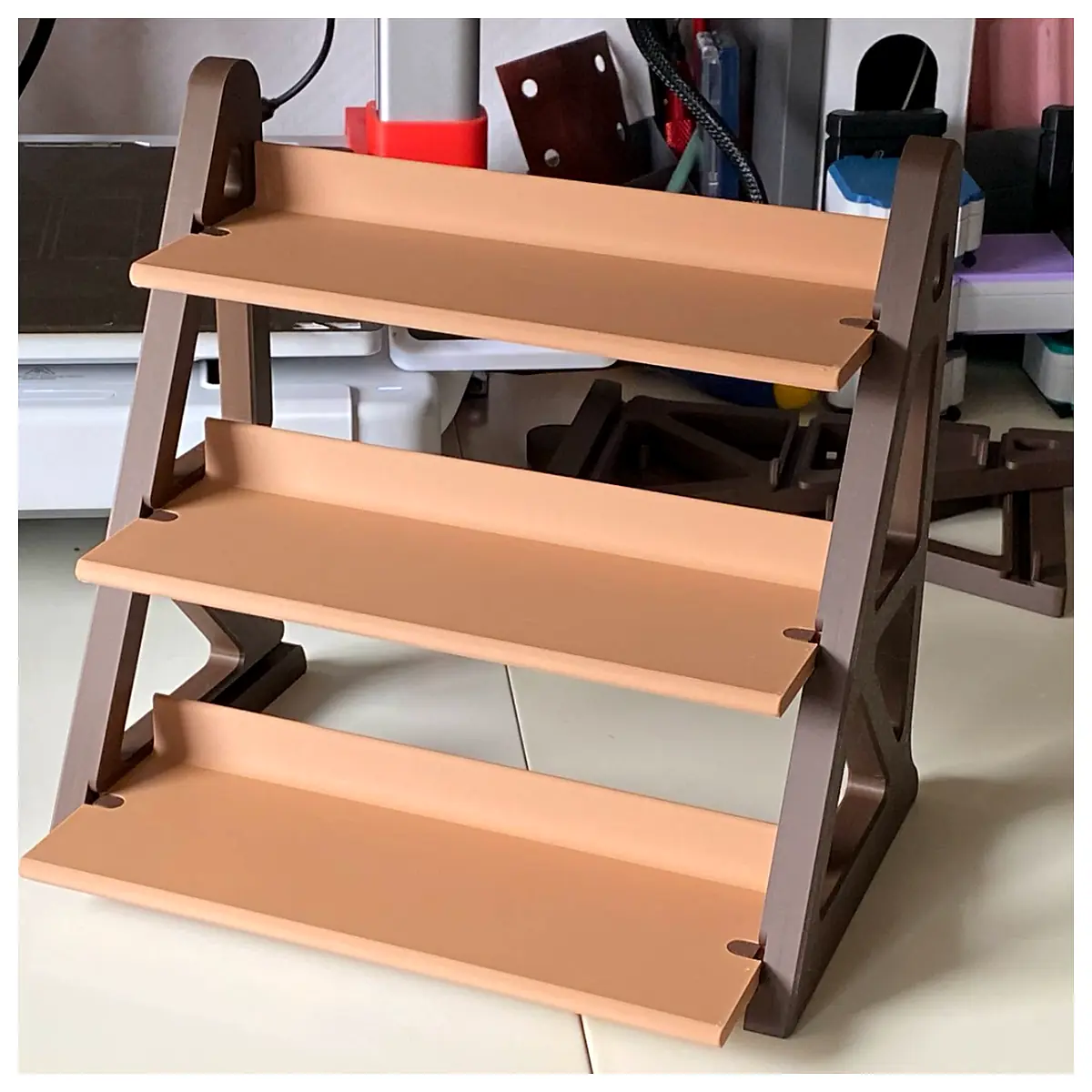 Multi Functional Ladder Shelf Parts Repair Installation Storage Space Vertical Shelving