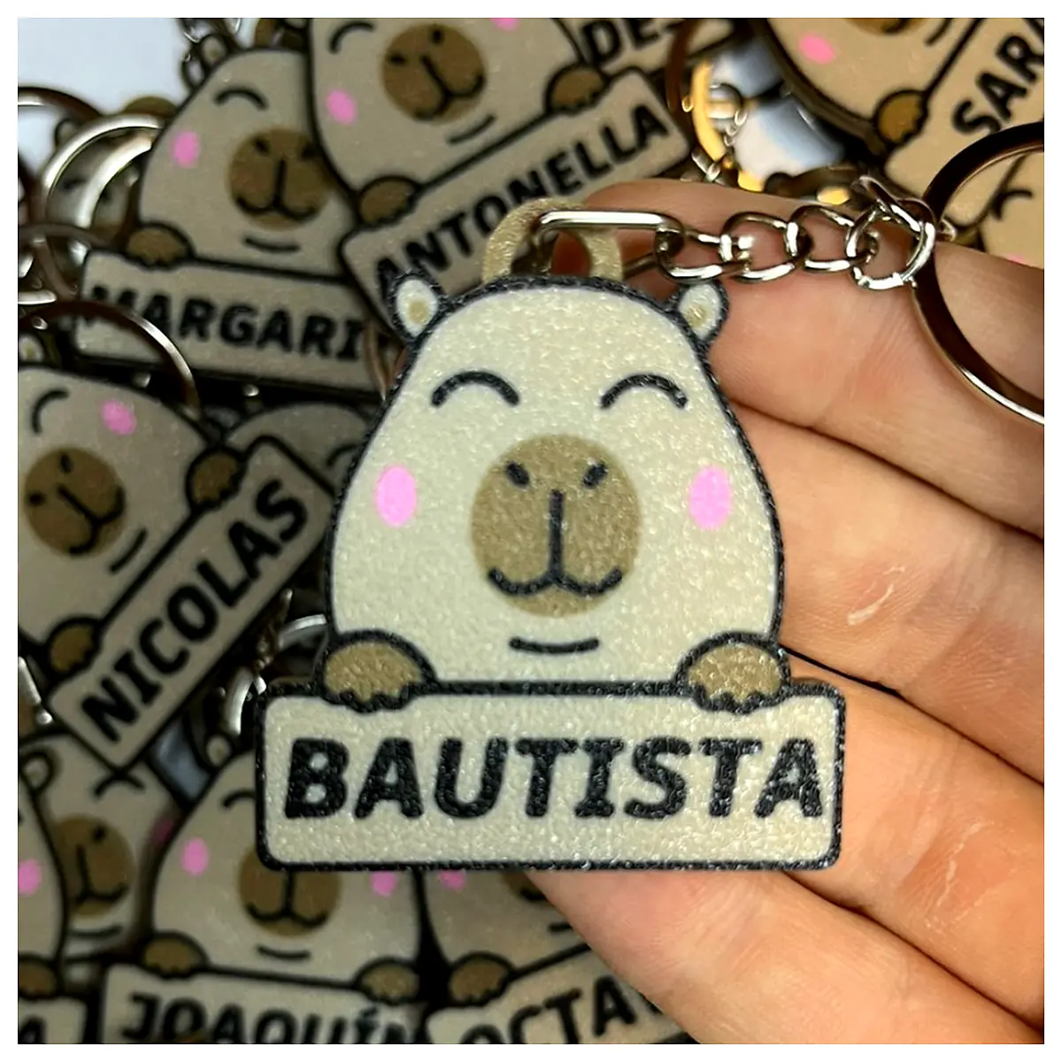 Capybara Keychain Cute Water Reptile Decoration Animal Figurine Keyring Accessory Pet Gift