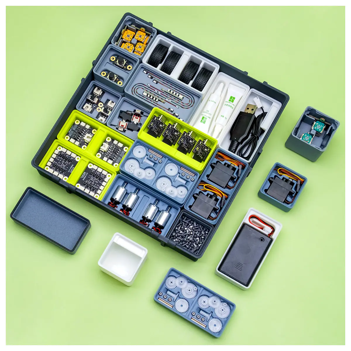 Gridfinity Organizer Box Storage System Parts Repair Universal Tool Box Multi Functional