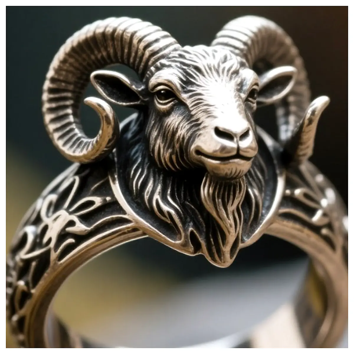 Goat Ring Animal Ring Horn Ring Ring Jewelry Bone Decoration Bone Accessories Animal Jewelry