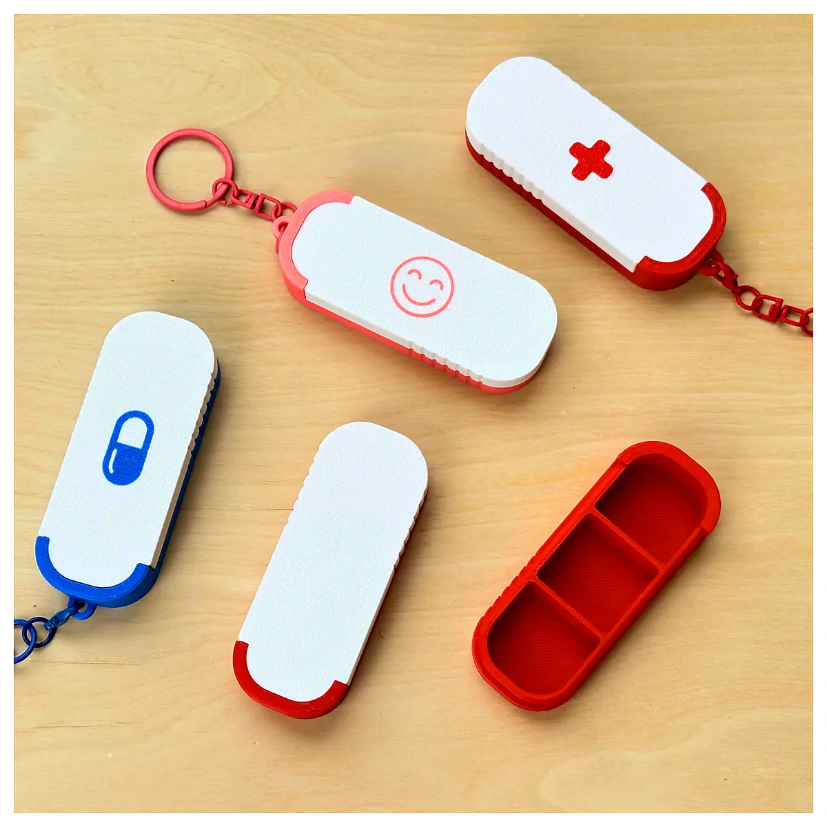 Portable Sliding Lid Pill Box Parts Box Storage Container Repair Replacement Universal Medicine Organizer