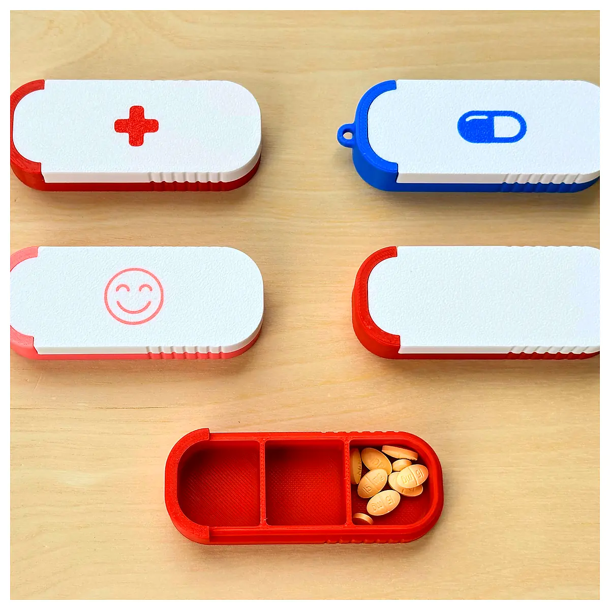 Portable Sliding Lid Pill Box Parts Box Storage Container Repair Replacement Universal Medicine Organizer